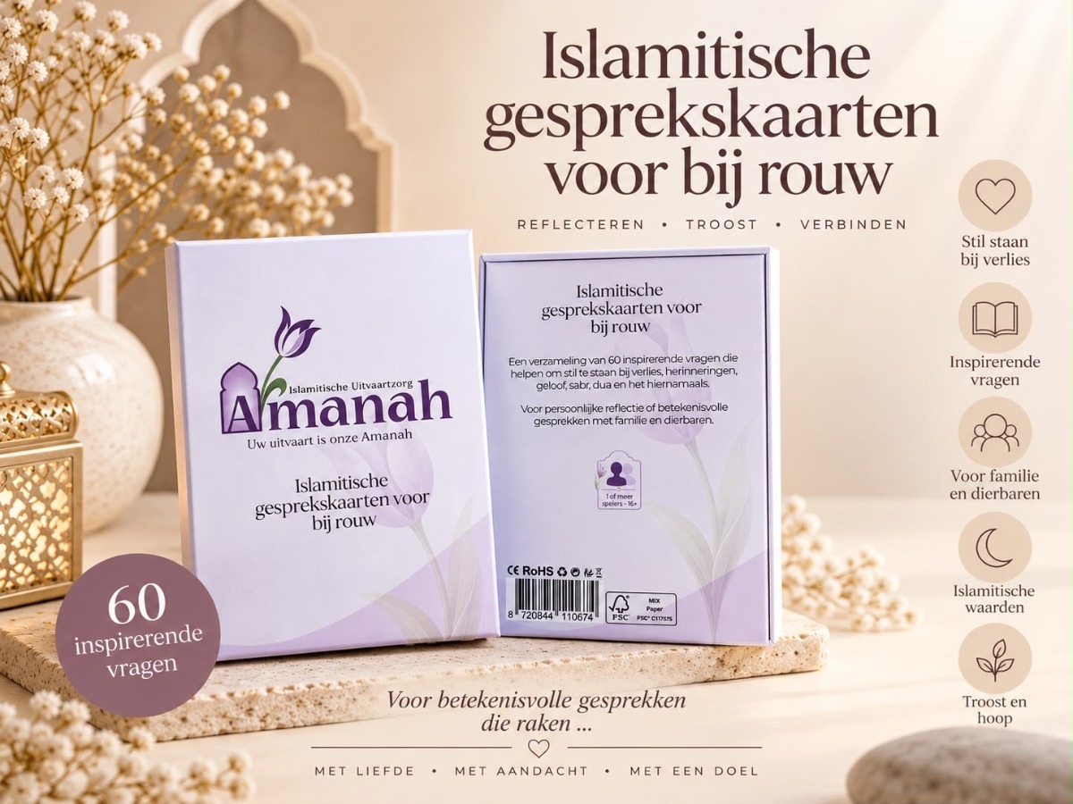 Islamitische Gesprekskaarten bij Rouw – 60 Kaarten voor Troost & Reflectie